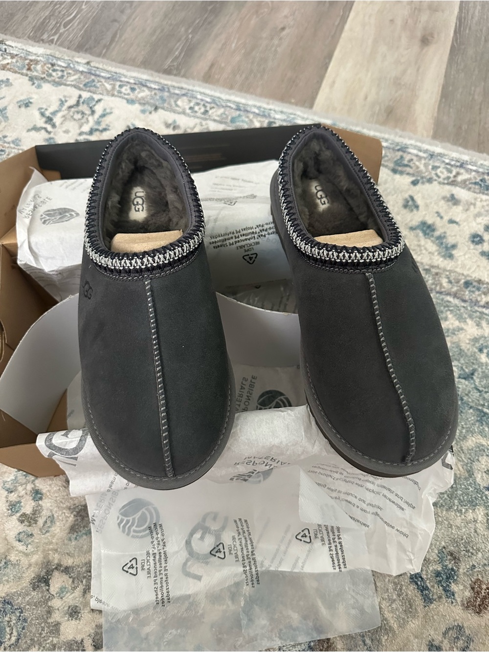 UGG Men’s Tasman Slippers - Charcoal Gray NEW IN BOX